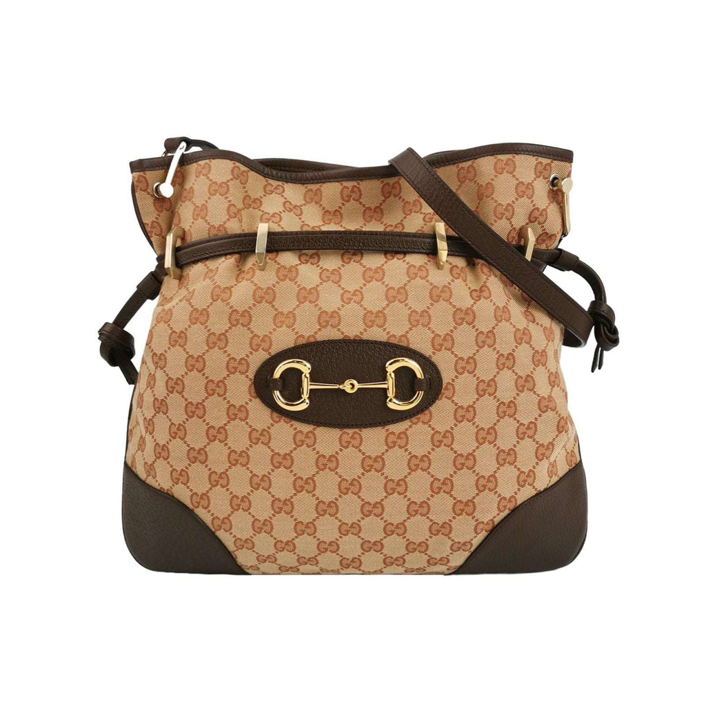 Gucci 1955 GG Canvas and Leather Horsebit Shoulder Bag 250416781150910