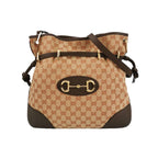 Gucci 1955 GG Canvas and Leather Horsebit Shoulder Bag 250416781150910