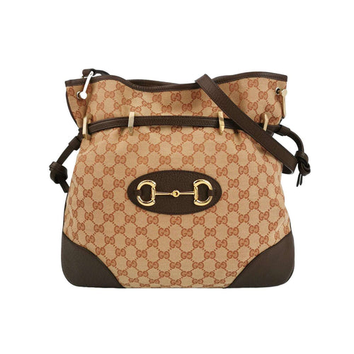 Gucci 1955 GG Canvas and Leather Horsebit Shoulder Bag 250416781150910
