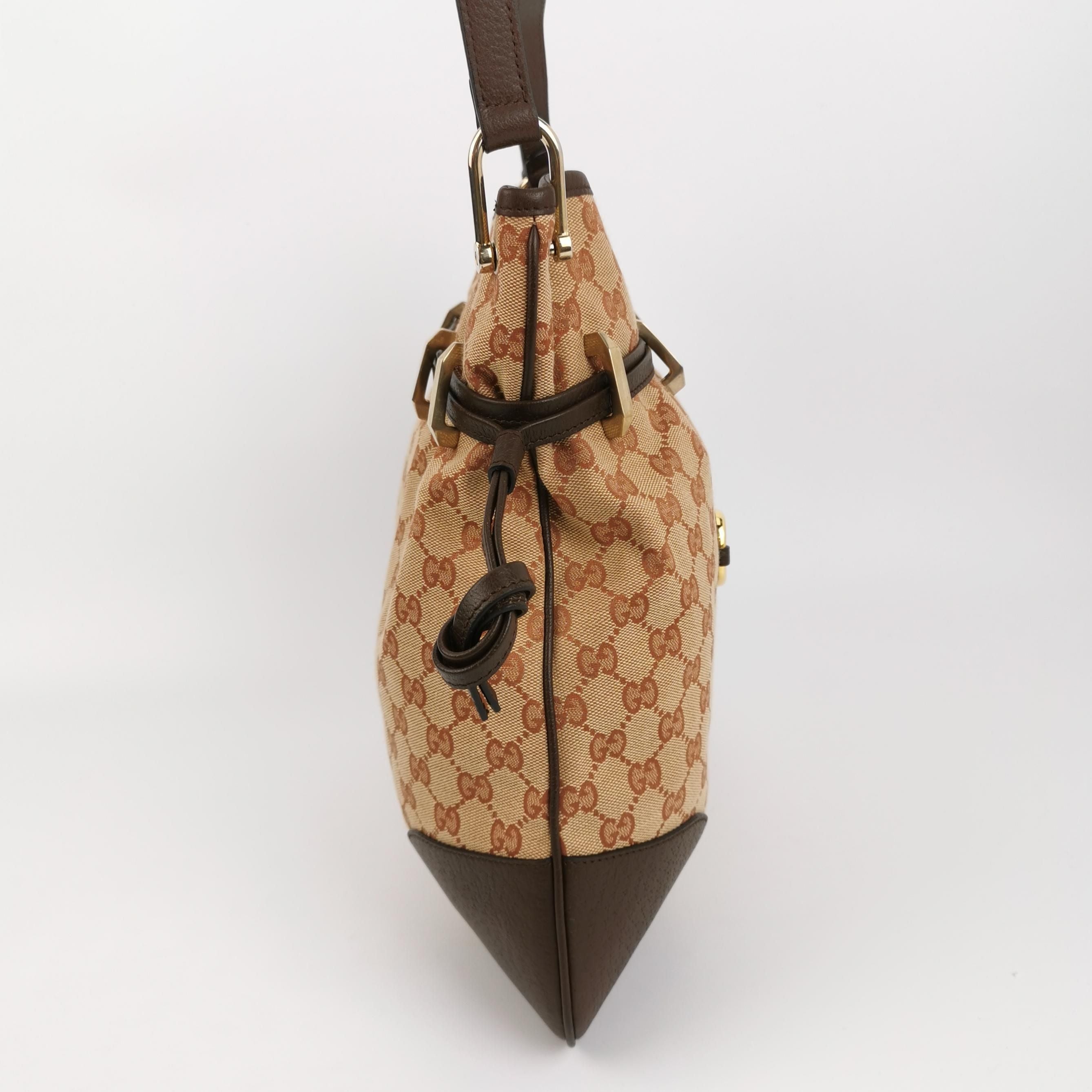 Gucci 1955 GG Canvas and Leather Horsebit Shoulder Bag 250416781150910
