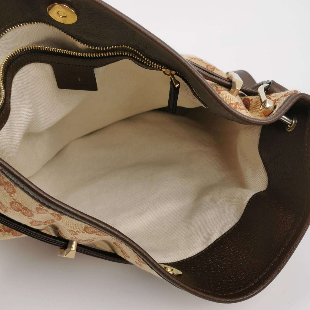 Gucci 1955 GG Canvas and Leather Horsebit Shoulder Bag 250416781150910