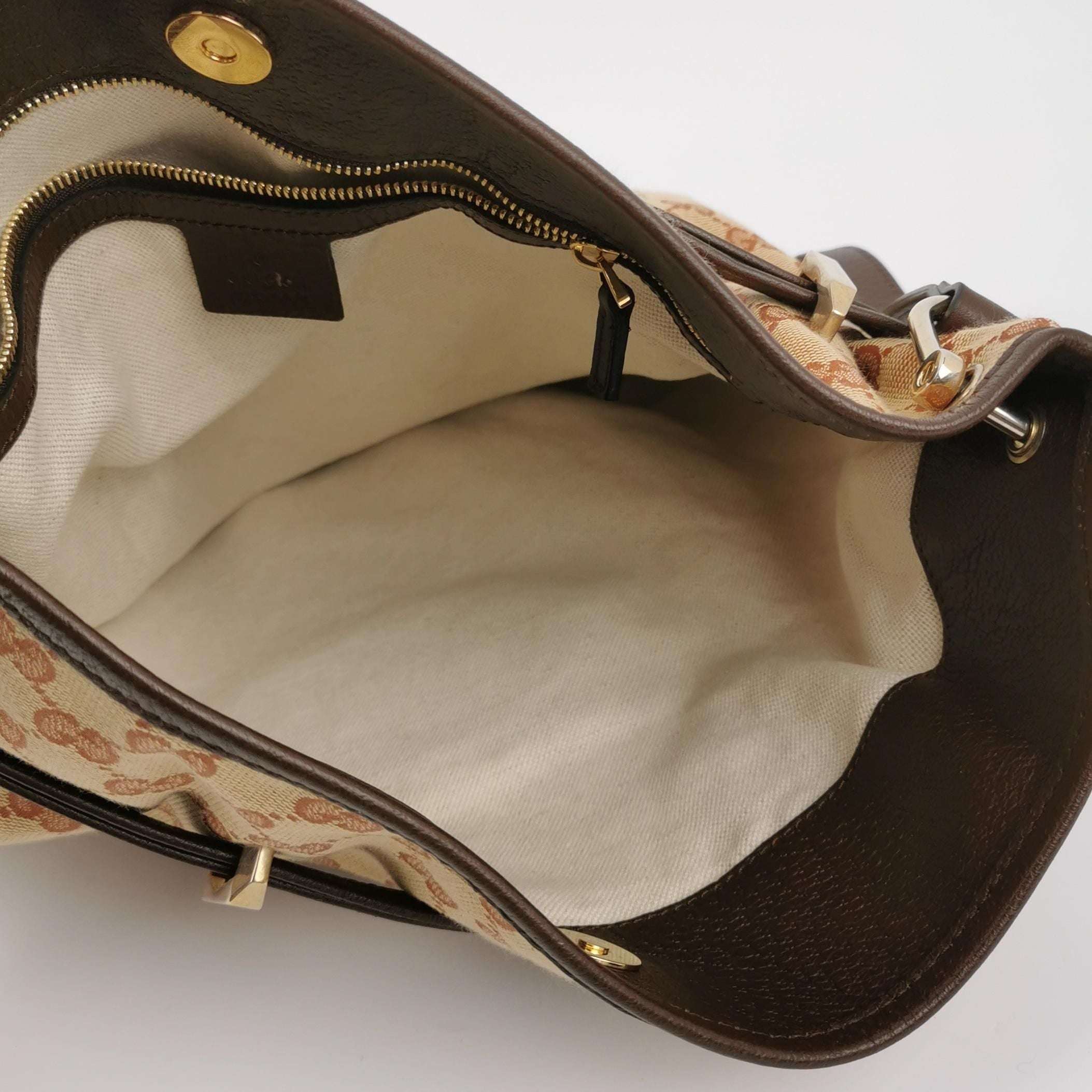 Gucci 1955 GG Canvas and Leather Horsebit Shoulder Bag 250416781150910