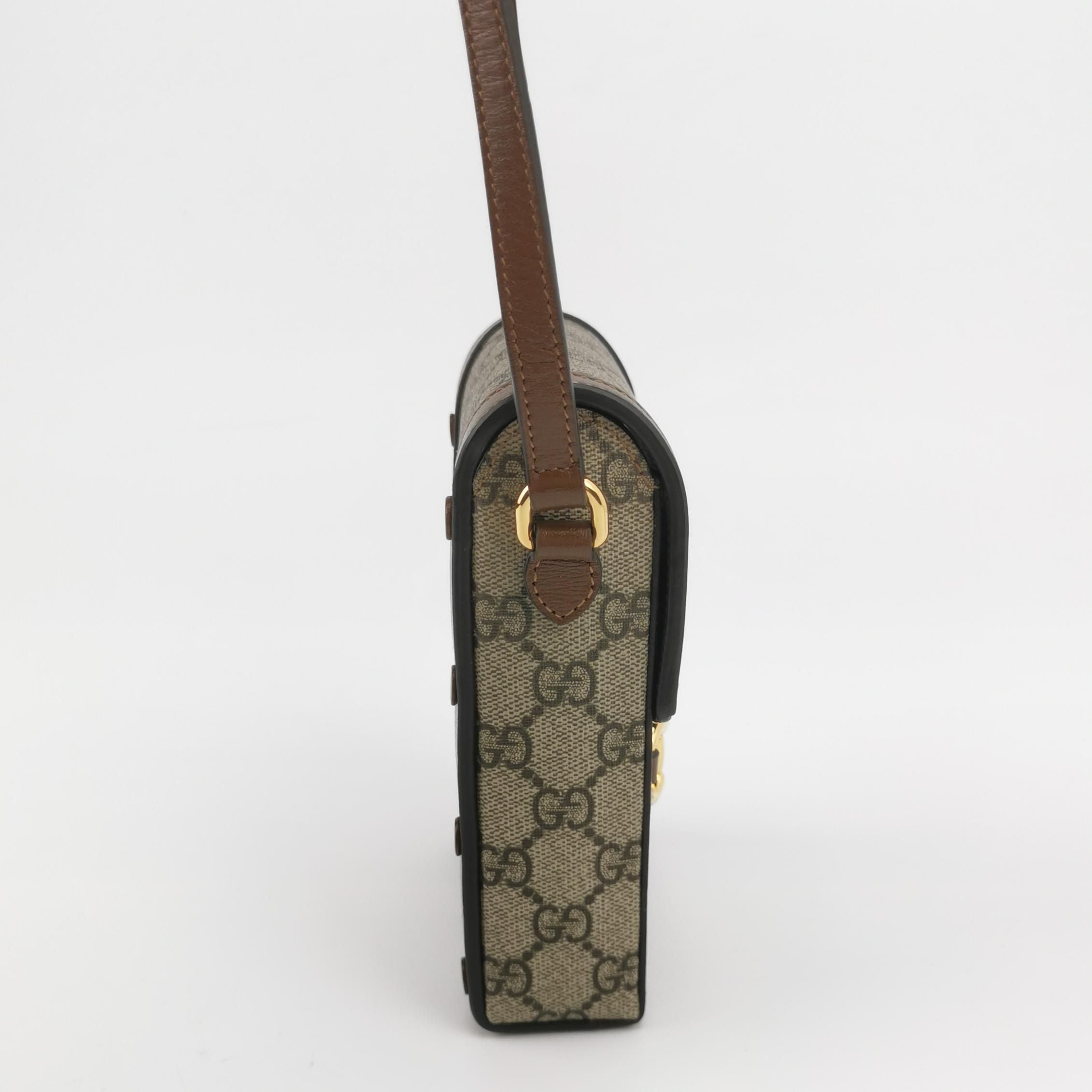 Gucci 1955 Mini GG Canvas Horsebit Phone Crossbody Bag 250401781130179