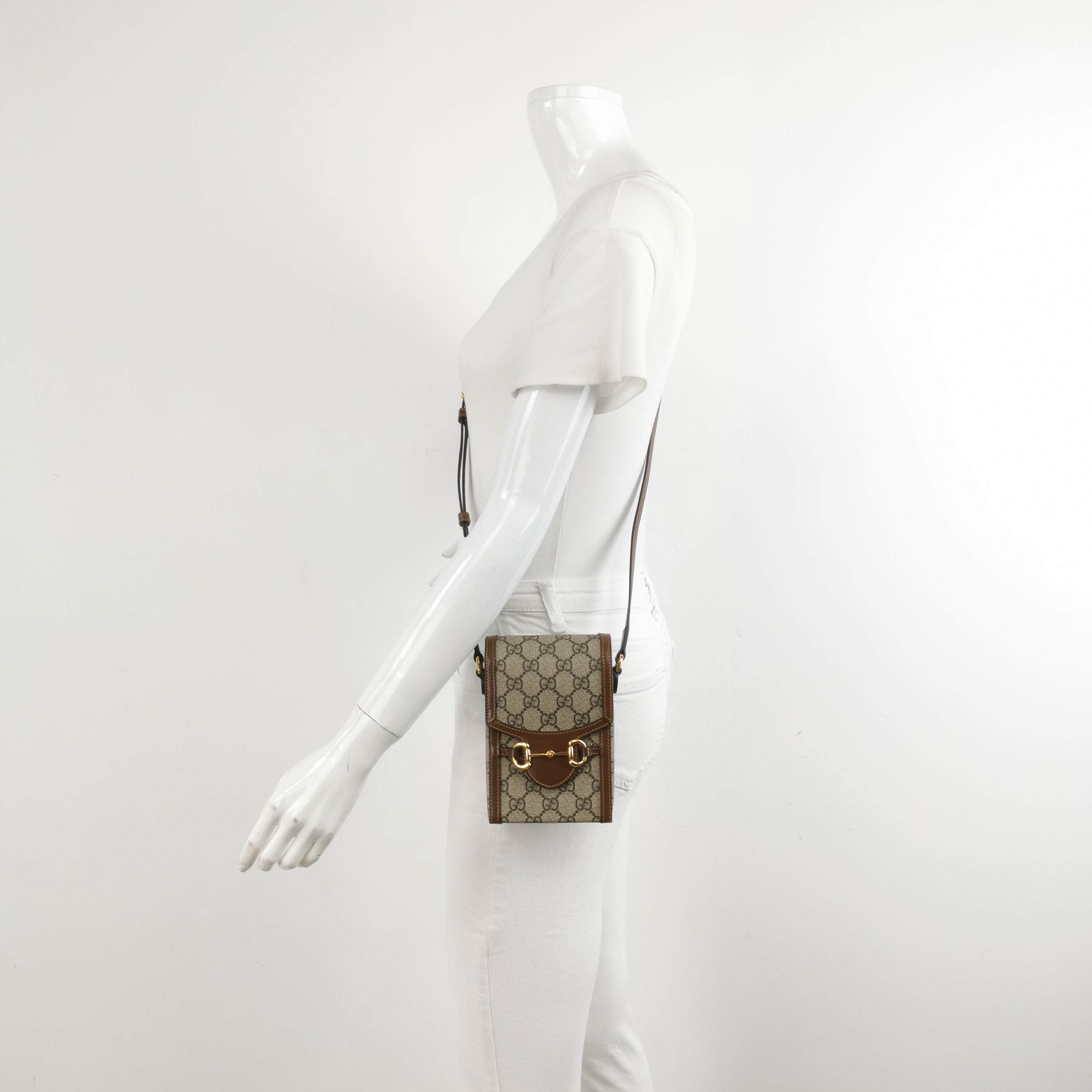 Gucci 1955 Mini GG Canvas Horsebit Phone Crossbody Bag 250401781130179