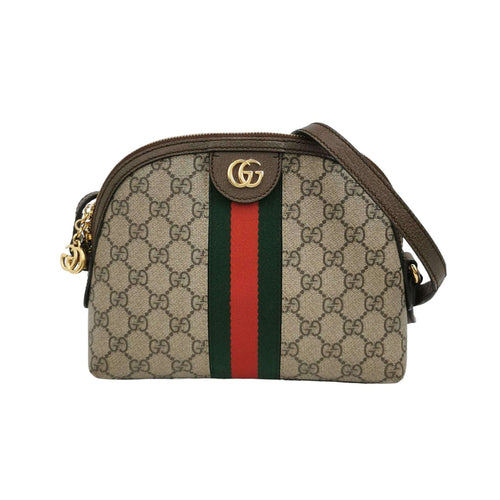 Gucci Ophidia Leather Canvas GG Crossbody Bag 250415781150195