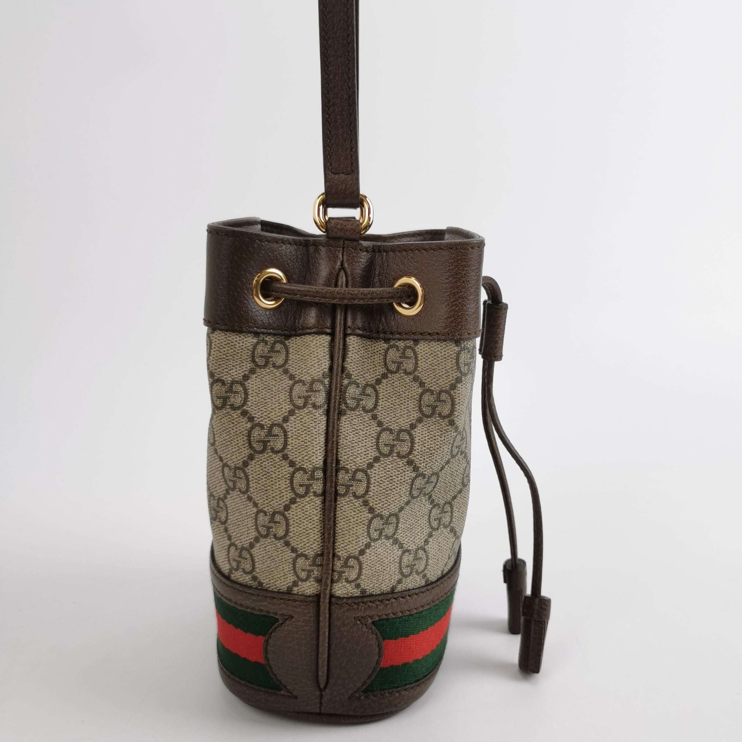 Gucci Ophidia Mini Leather Canvas GG Crossbody Bag 250318781110191