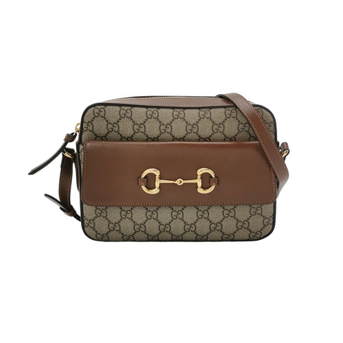 Gucci 1955 Small GG Canvas and Leather Camera Bag with Horsebit Detail 250412781144839