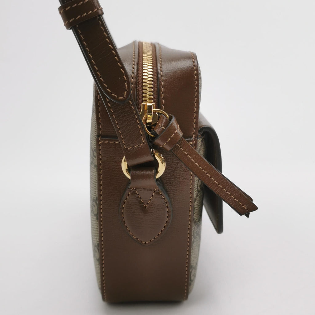 Gucci 1955 Small GG Canvas and Leather Camera Bag with Horsebit Detail 250412781144839