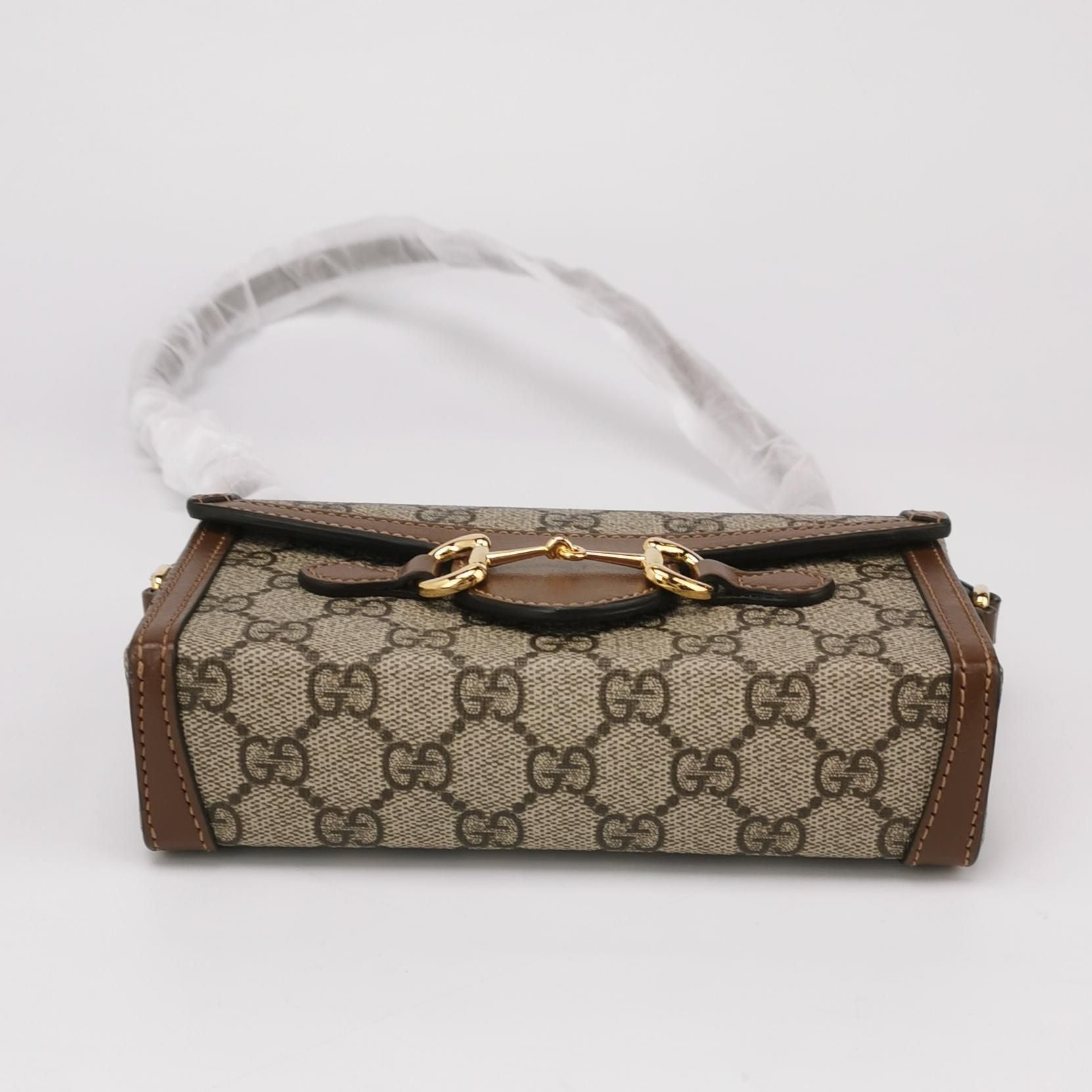 Gucci 1955 Mini GG Supreme Horsebit Shoulder Bag 250411781144492