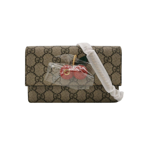 Gucci GG Monogram Leather Cherry Crossbody Bag 047851300346