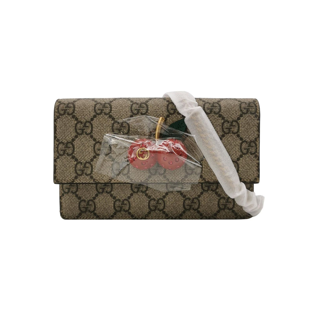 Gucci GG Monogram Leather Cherry Crossbody Bag 047851300346