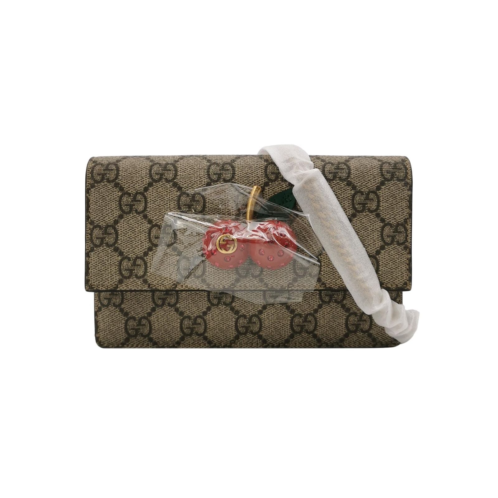 Gucci GG Monogram Leather Cherry Crossbody Bag 047851300346