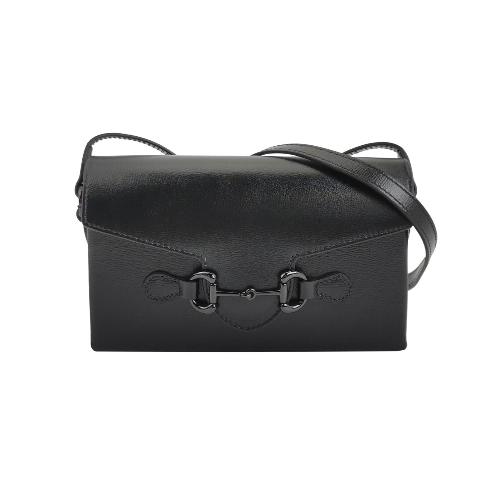 Gucci 1955 Mini Leather Solid Horsebit Flap Crossbody Bag 250411781143692