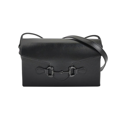Gucci 1955 Mini Leather Solid Horsebit Flap Crossbody Bag 250411781143692