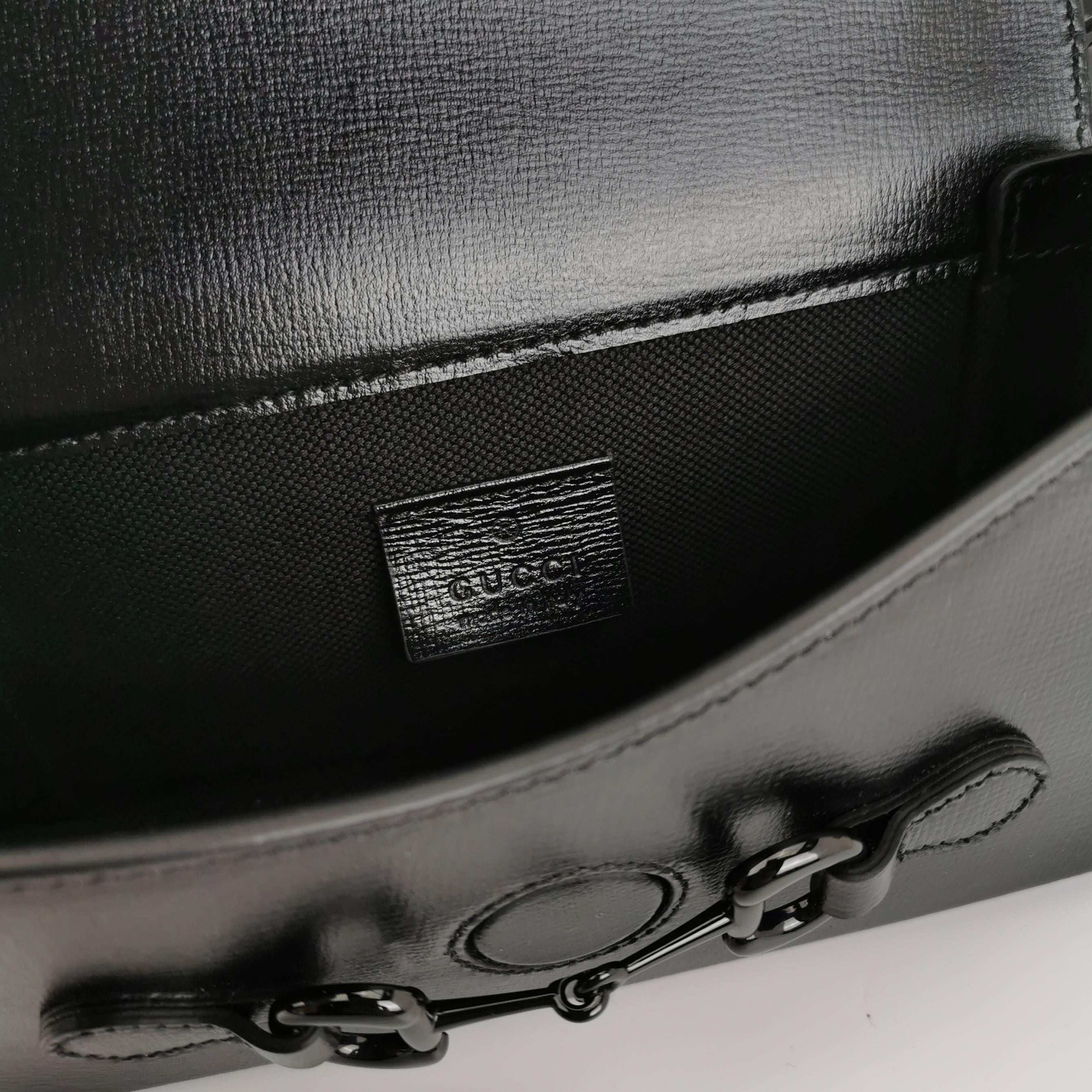 Gucci 1955 Mini Leather Solid Horsebit Flap Crossbody Bag 250411781143692