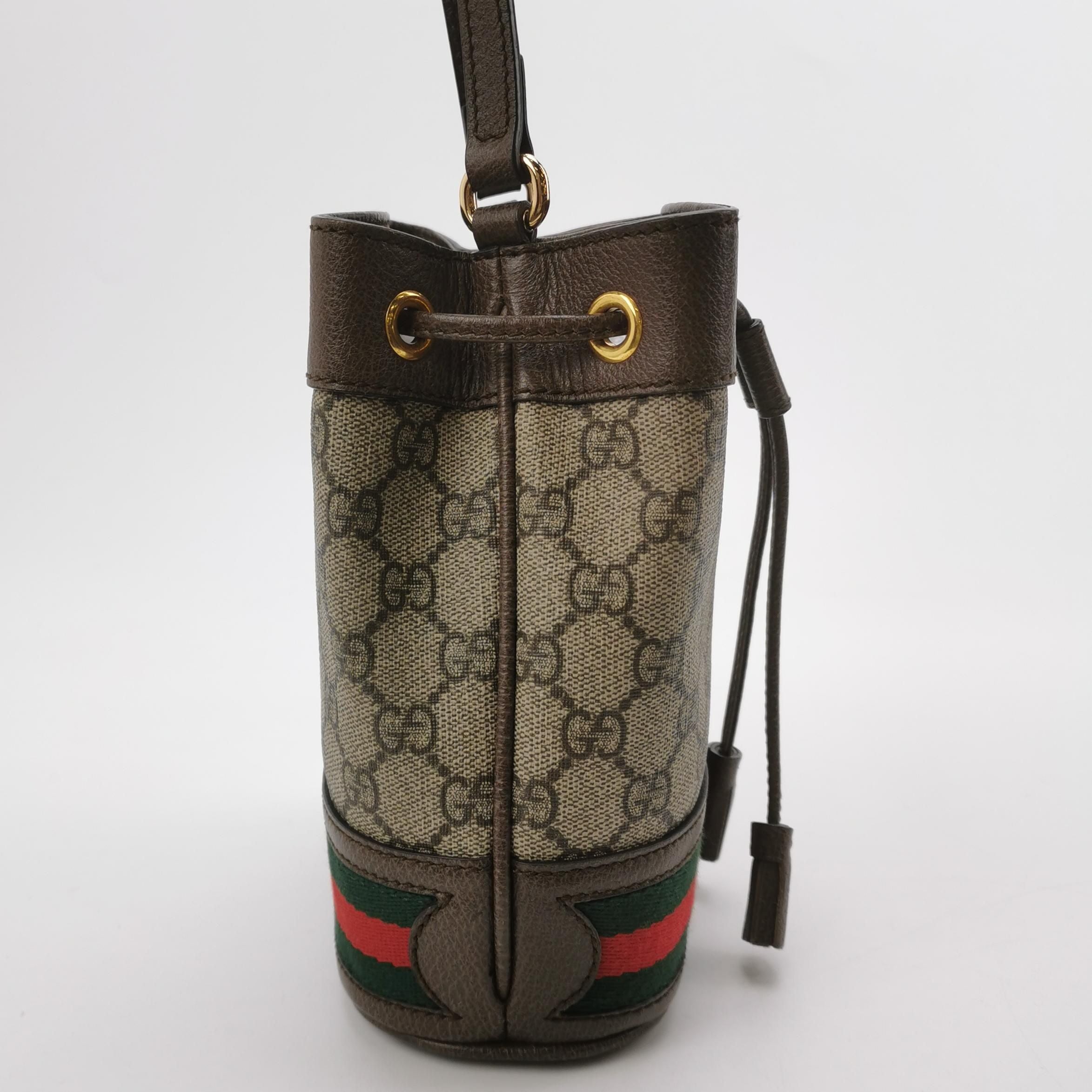 Gucci Ophidia Mini Leather Canvas GG Crossbody Bag 250410781143157