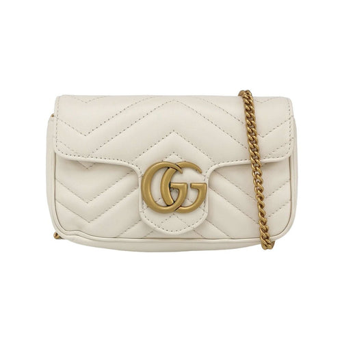 Gucci GG Marmont Mini Leather Solid Color V-Quilted Double G Logo Envelope Crossbody Bag 250407781137977
