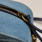 Gucci GG Marmont Small Leather and Denim Double G Crossbody Bag 250328781125294