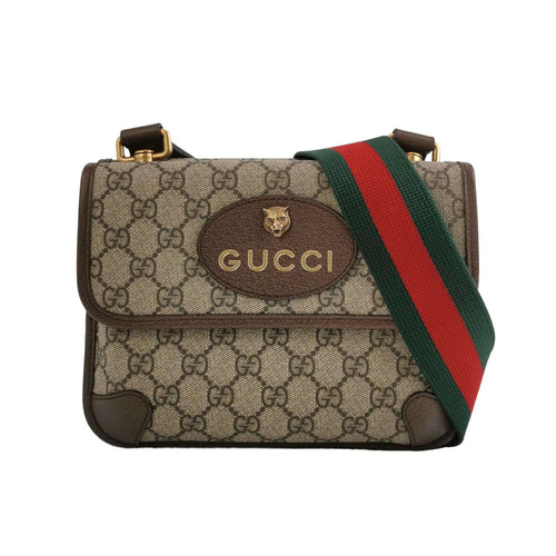Gucci Neo Vintage Small GG Monogram Tiger Head Logo Crossbody Bag 047850100372