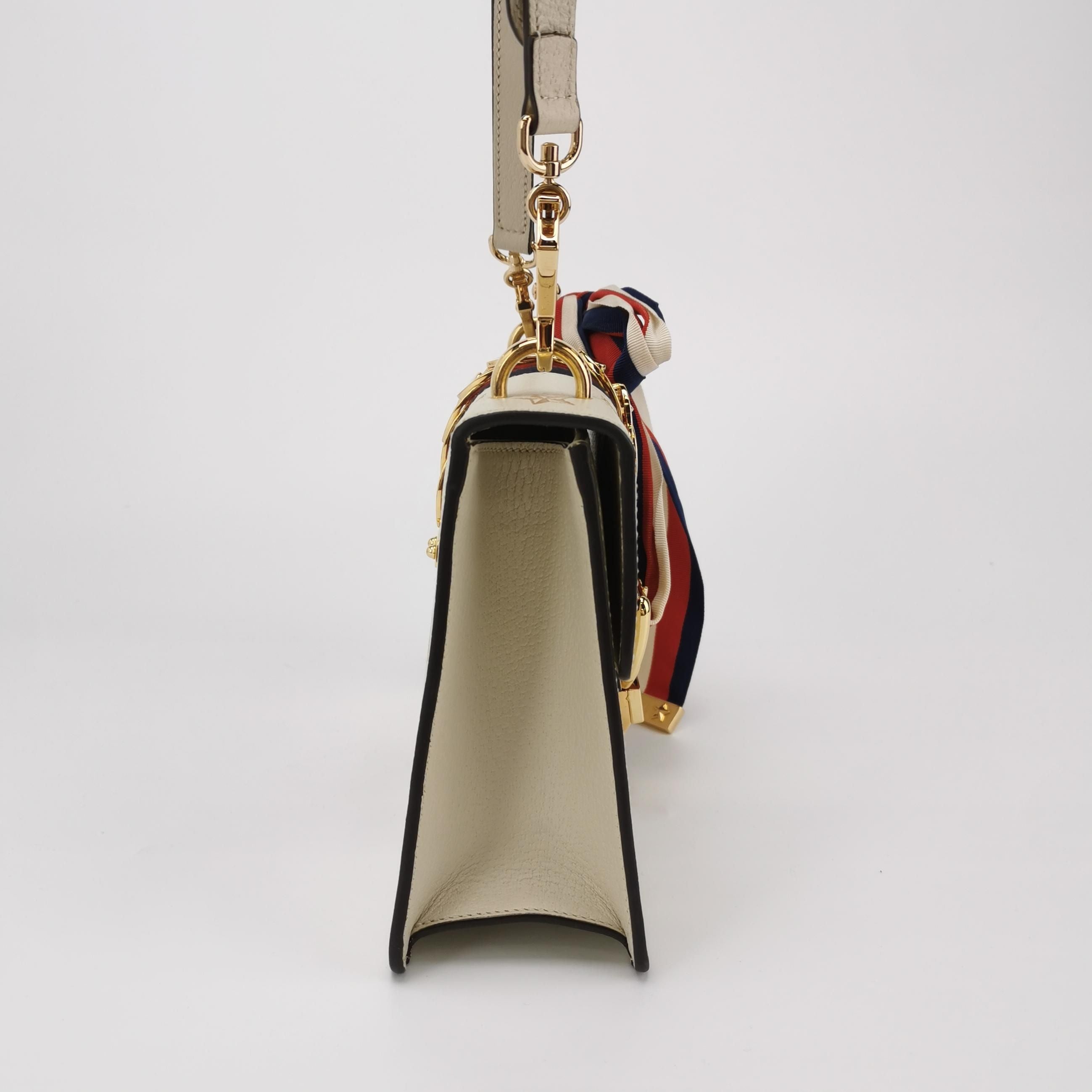 Gucci Sylvie Small Leather and Canvas Crossbody Bag with Bee and Star Print 250328781124389