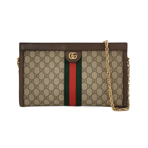 Gucci Ophidia Medium Leather Canvas GG Crossbody Bag 250325781120846
