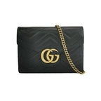 Gucci GG Marmont Mini Leather Solid GG Logo Crossbody Bag 250328781124485