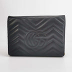 Gucci GG Marmont Mini Leather Solid GG Logo Crossbody Bag 250328781124485