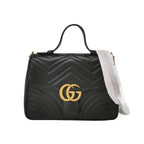 Gucci GG Marmont Small Leather V-stitch Quilted GG Logo Crossbody Bag 250328781124744