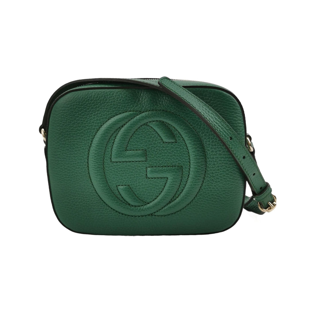 Gucci Soho Mini Leather Solid Zip Embossed GG Camera Crossbody Bag 250312781101276