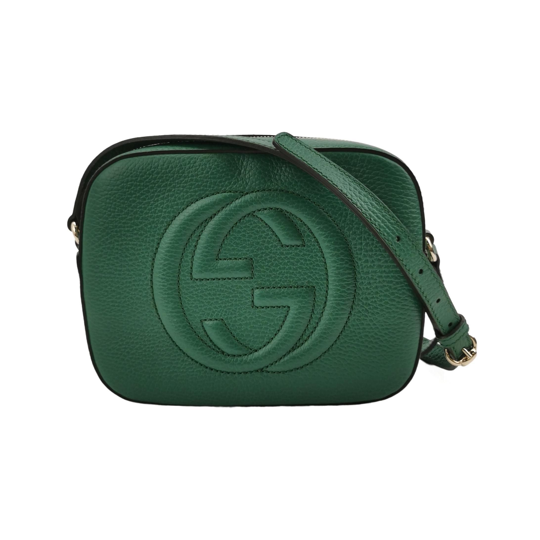 Gucci Soho Mini Leather Solid Zip Embossed GG Camera Crossbody Bag 250312781101276
