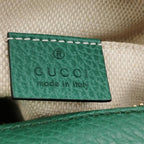 Gucci Soho Mini Leather Solid Zip Embossed GG Camera Crossbody Bag 250312781101276