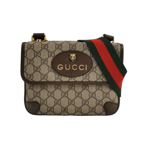 Gucci Neo Vintage Small GG Monogram Tiger Head Logo Crossbody Bag 037852100468