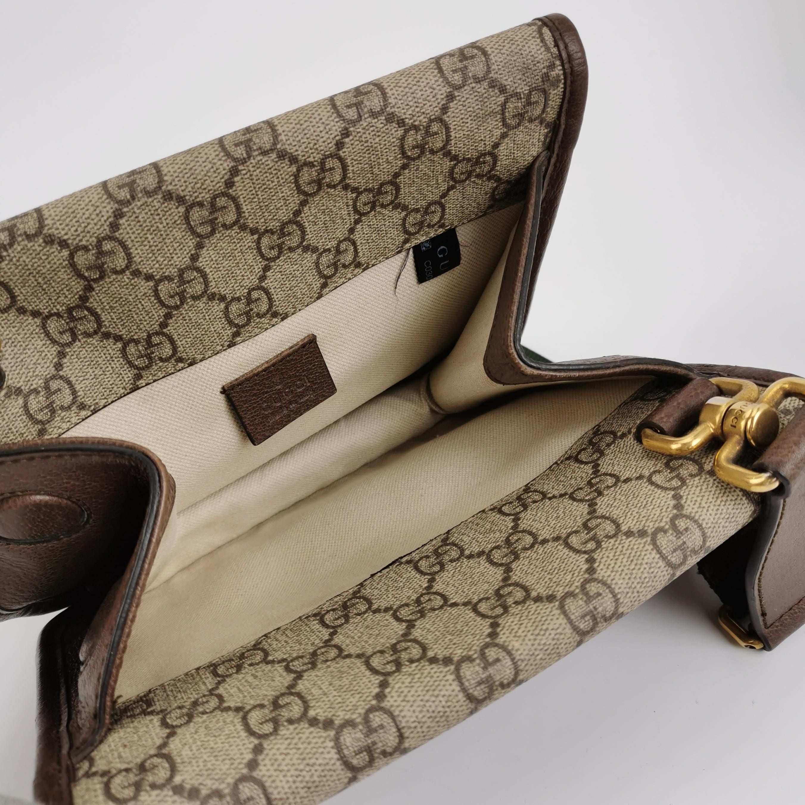 Gucci Neo Vintage Small GG Monogram Tiger Head Logo Crossbody Bag 037852100468