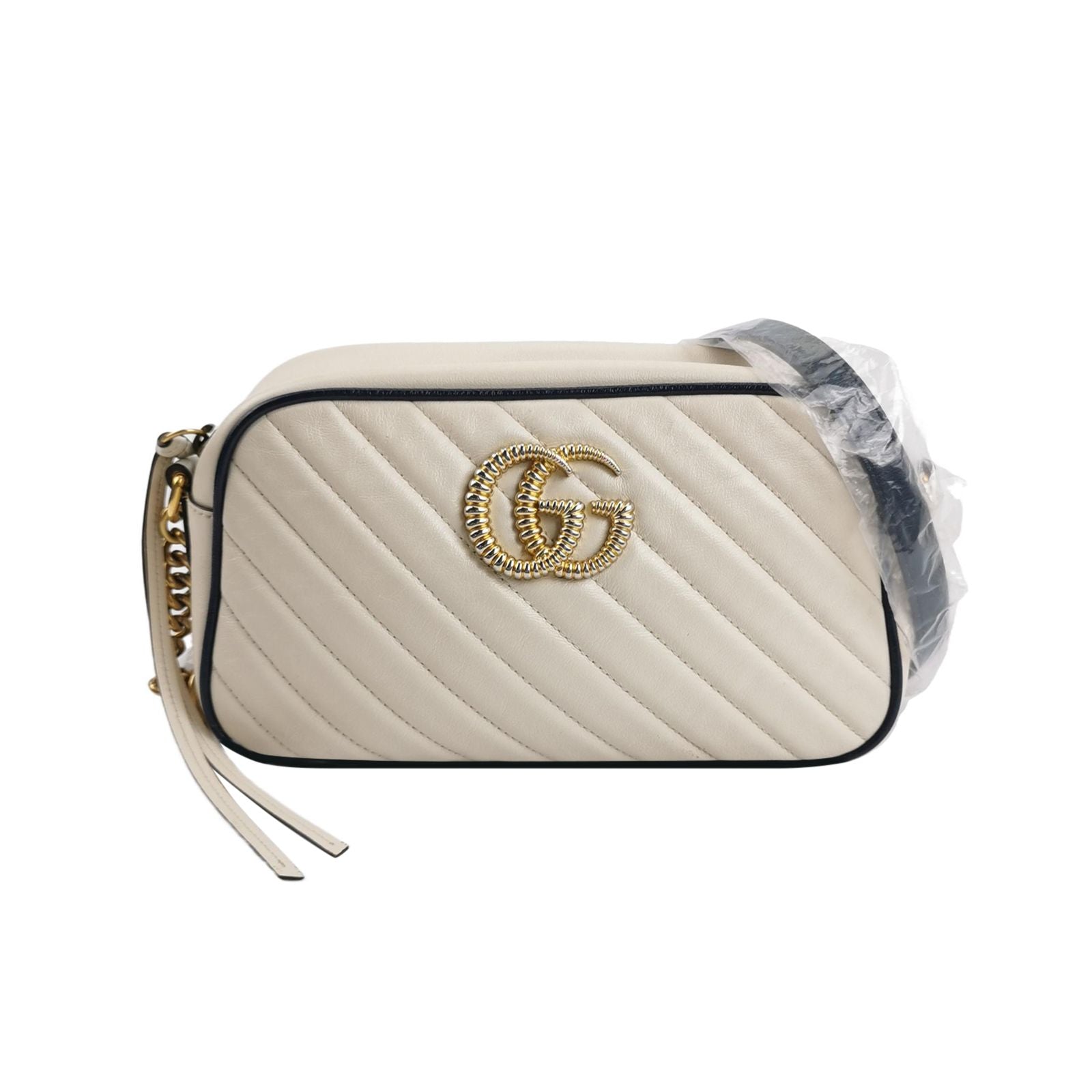 Gucci GG Marmont Small Leather Crossbody Bag with Contrast Trim and GG Logo 250317781108379