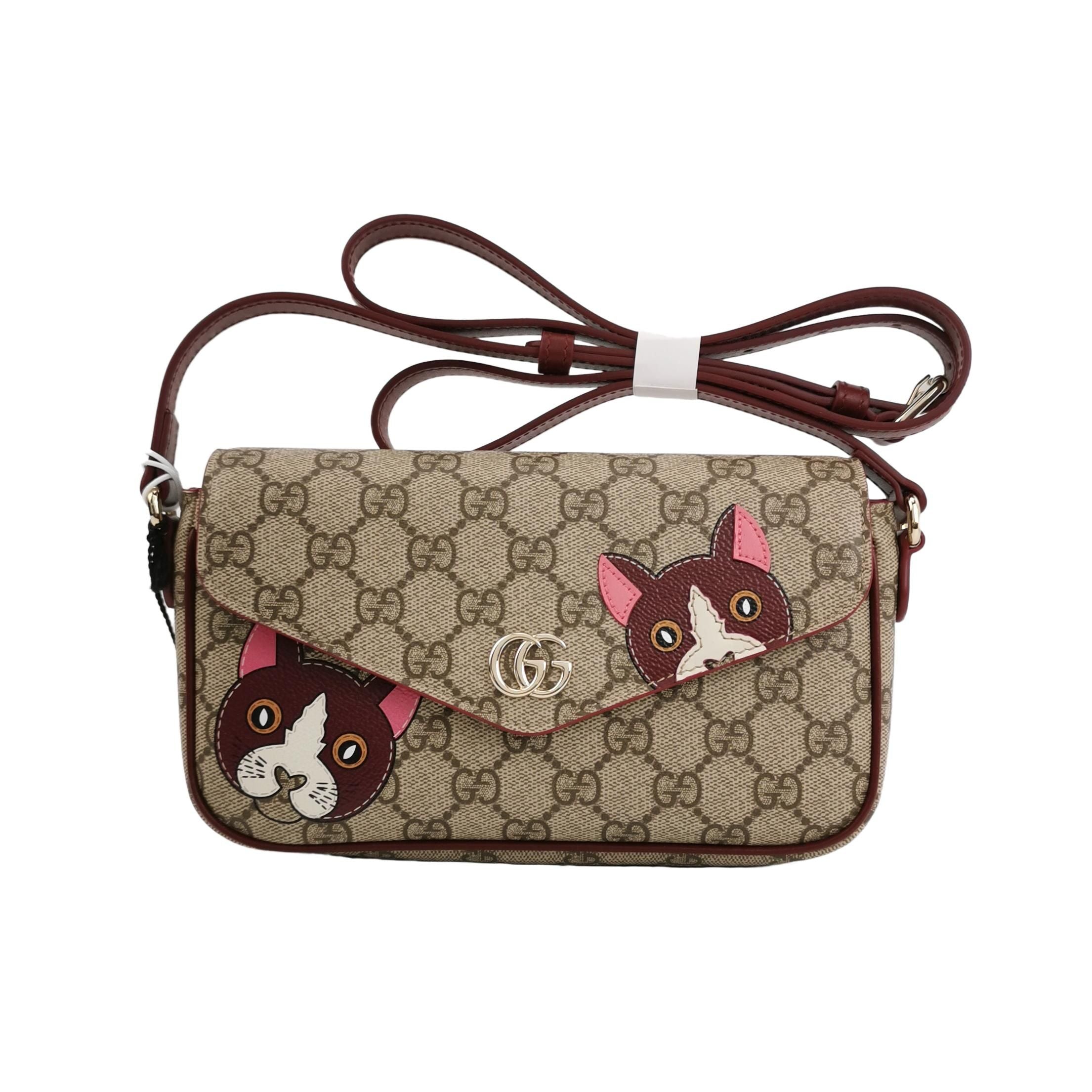 Gucci Mini Leather Cat Pattern Crossbody Bag 250317781109477