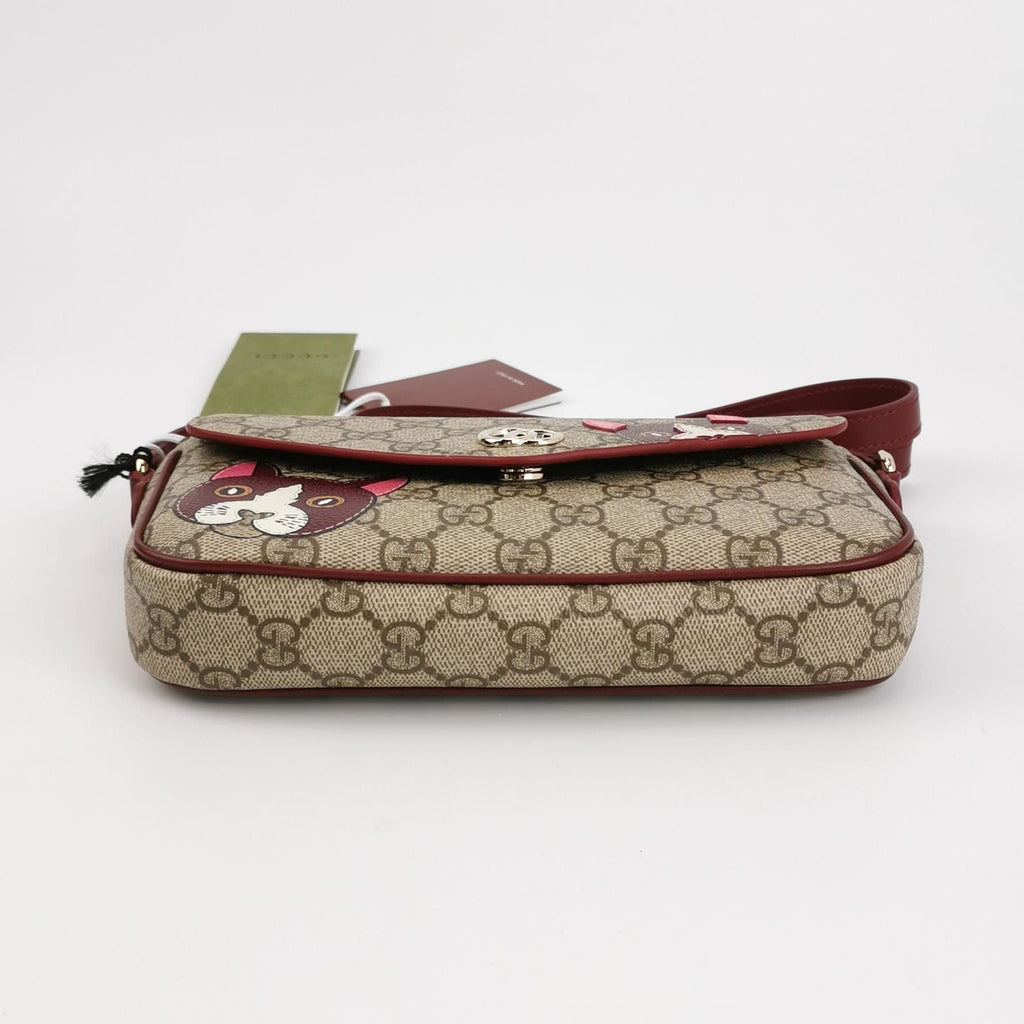 Gucci Mini Leather Cat Pattern Crossbody Bag 250317781109477