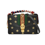 Gucci Sylvie Small Leather and Canvas Crossbody Bag with Bee and Star Print 250322781115960