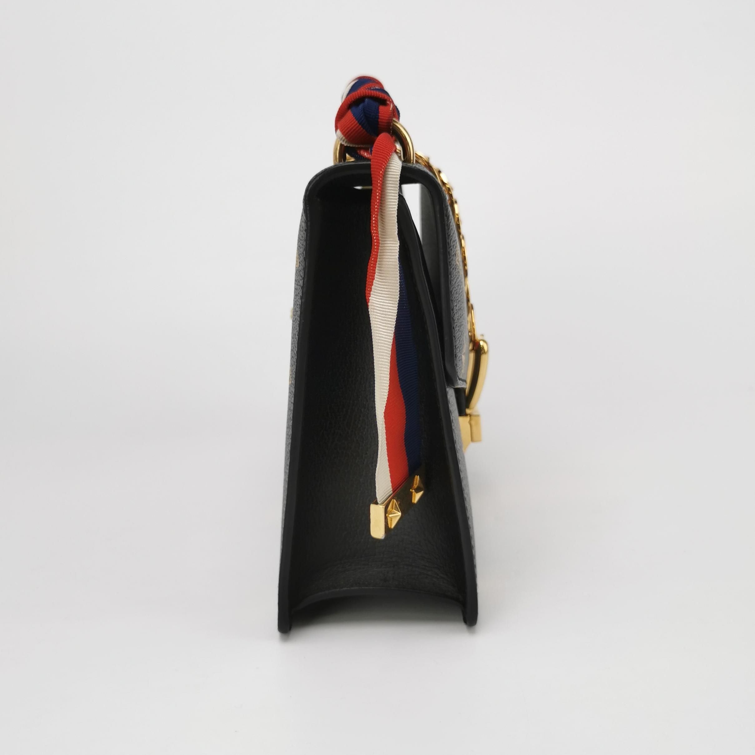 Gucci Sylvie Small Leather and Canvas Crossbody Bag with Bee and Star Print 250322781115960