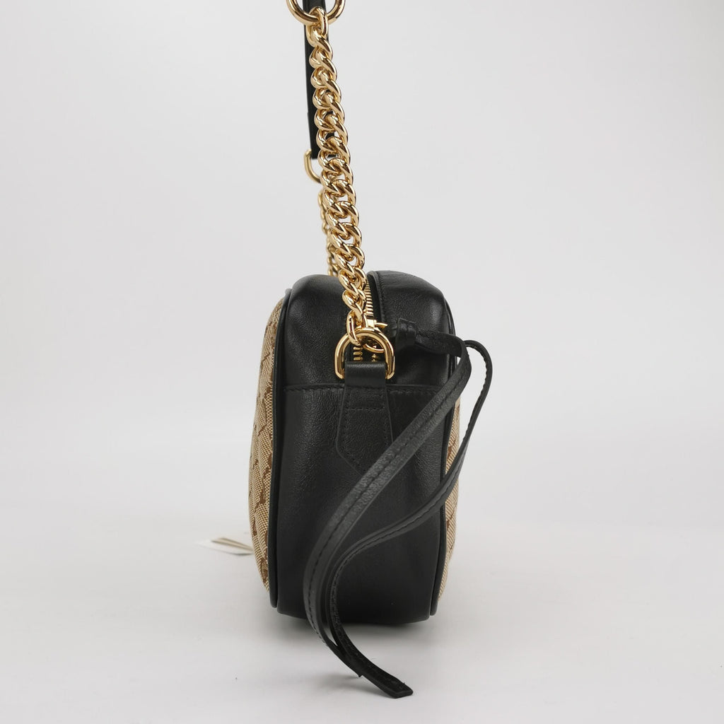 Gucci GG Marmont Small Leather and Canvas Crossbody Bag 037852000072