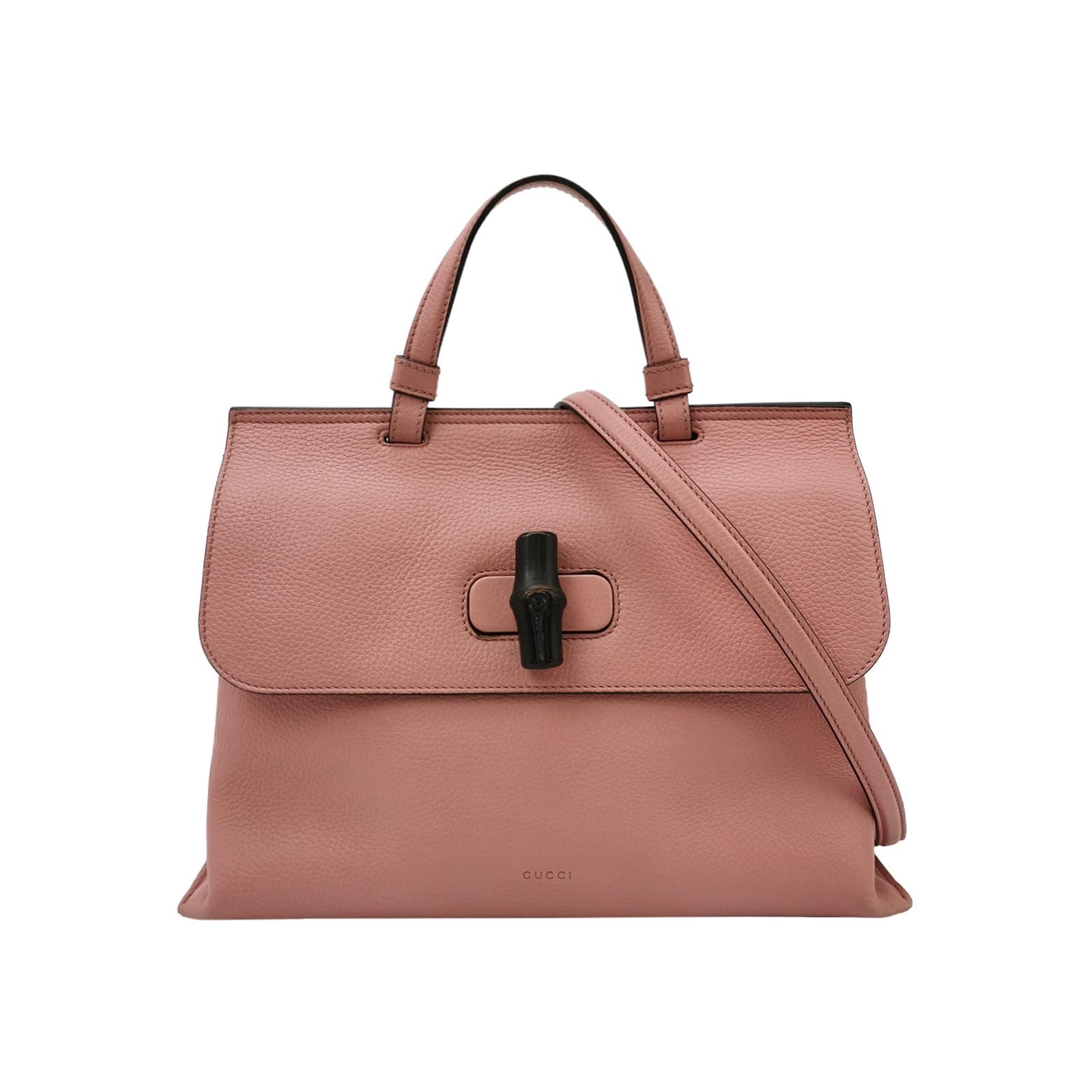 Gucci Daily Leather Bamboo Twist Lock Flap Crossbody Bag 250315781106163