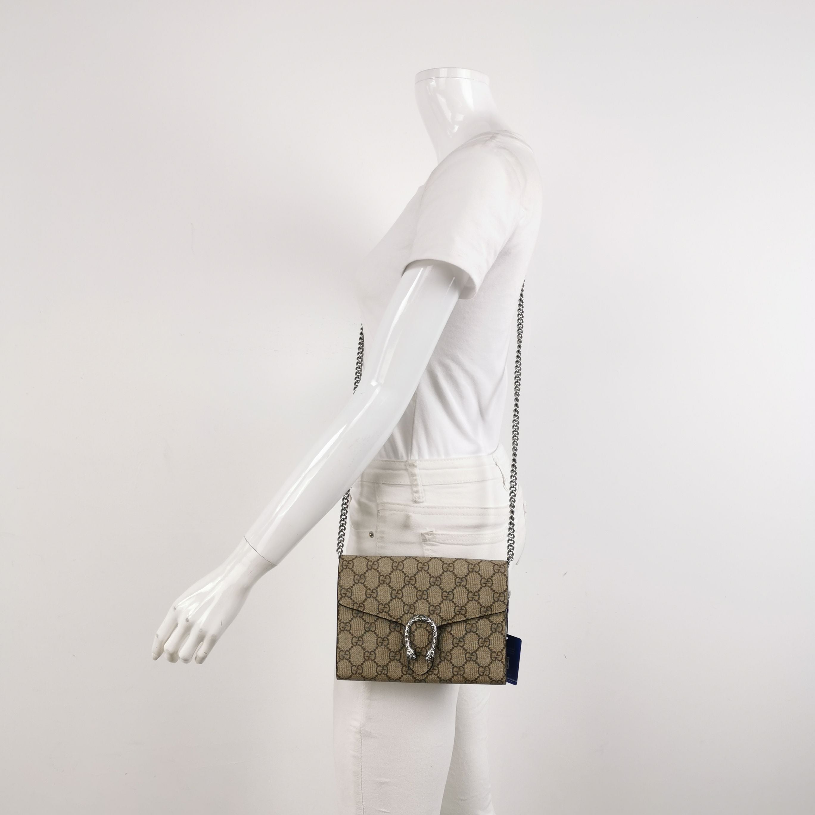 Gucci Dionysus Mini GG Supreme Double Tiger Head Buckle Crossbody Bag 250316781107684