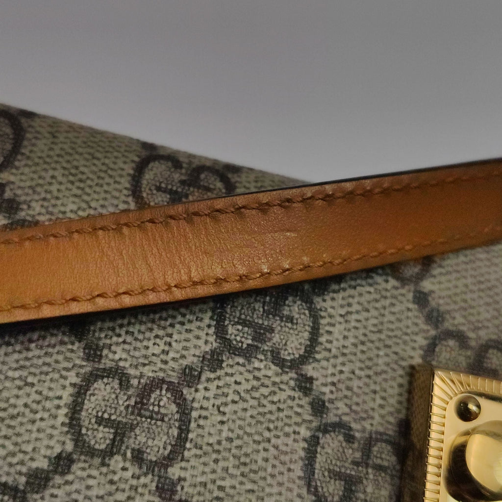 Gucci Padlock Mini Leather GG Canvas Crossbody Bag 250314781105042