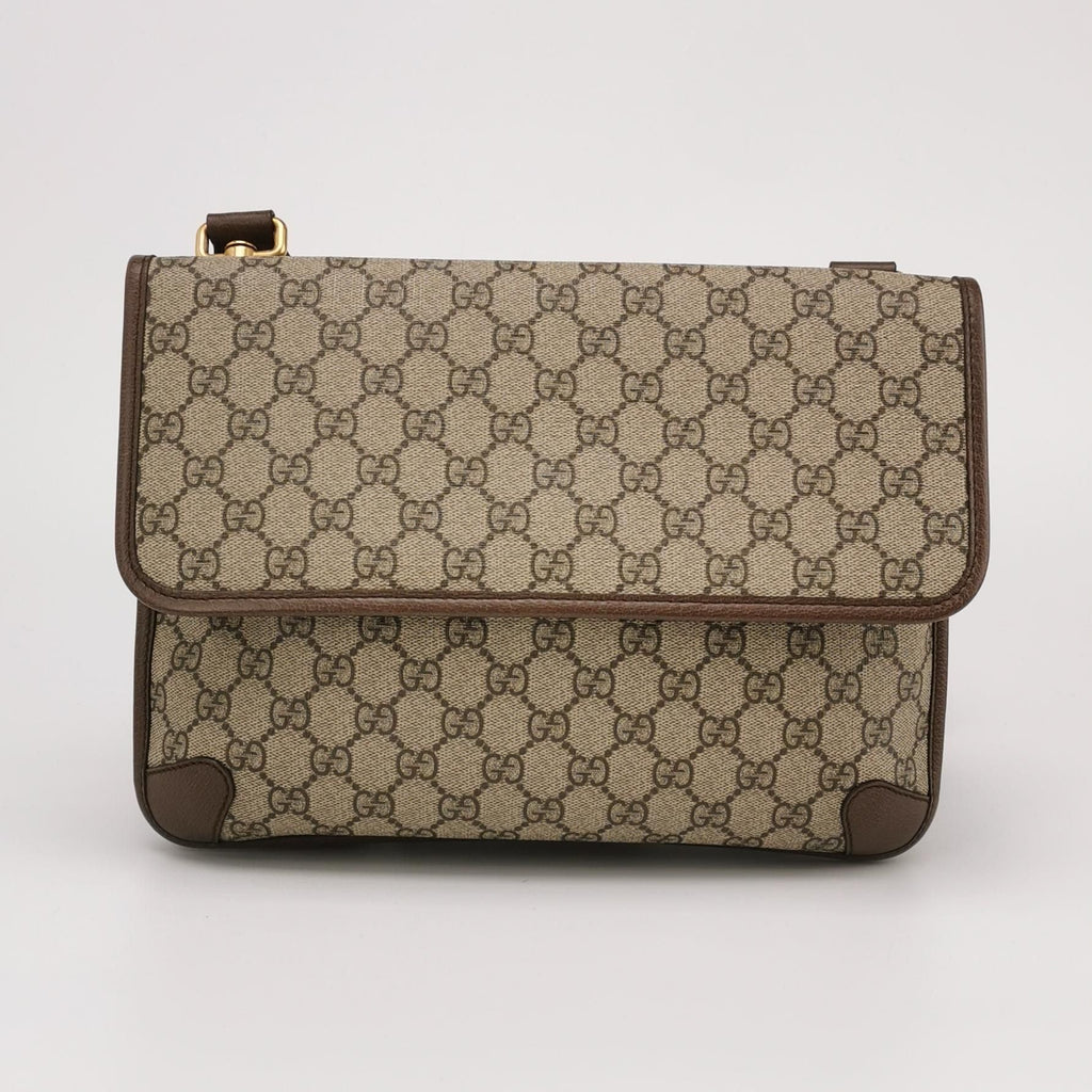 Gucci Neo Vintage Medium GG Monogram Tiger Head Logo Crossbody Bag 250307781094558