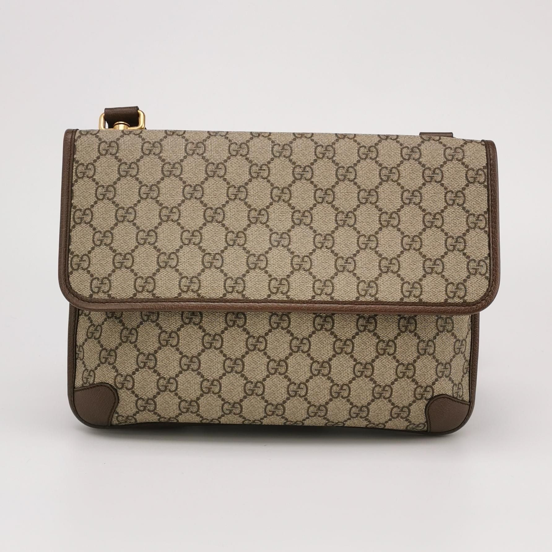 Gucci Neo Vintage Medium GG Monogram Tiger Head Logo Crossbody Bag 250307781094558