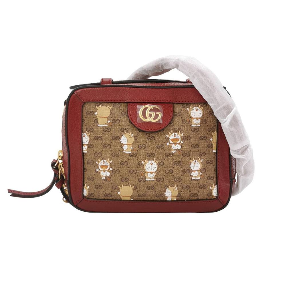 Gucci Doraemon Mini Leather GG Logo Zip Crossbody Bag 250302781087669