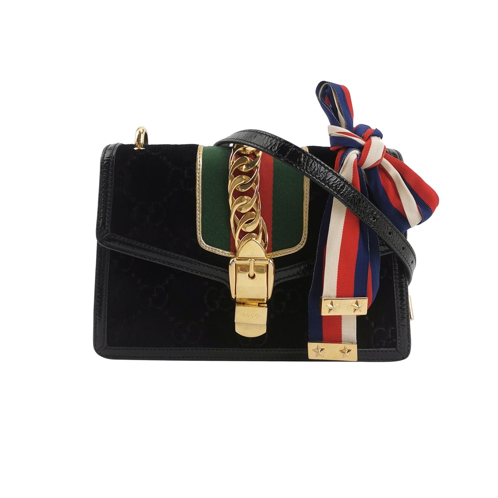 Gucci Sylvie Small Flannel and Waxed Leather Crossbody Bag 250303781088384