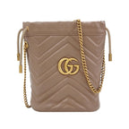 Gucci GG Marmont Mini Leather V-stitch Quilted Double G Bucket Crossbody Bag 250302781087779