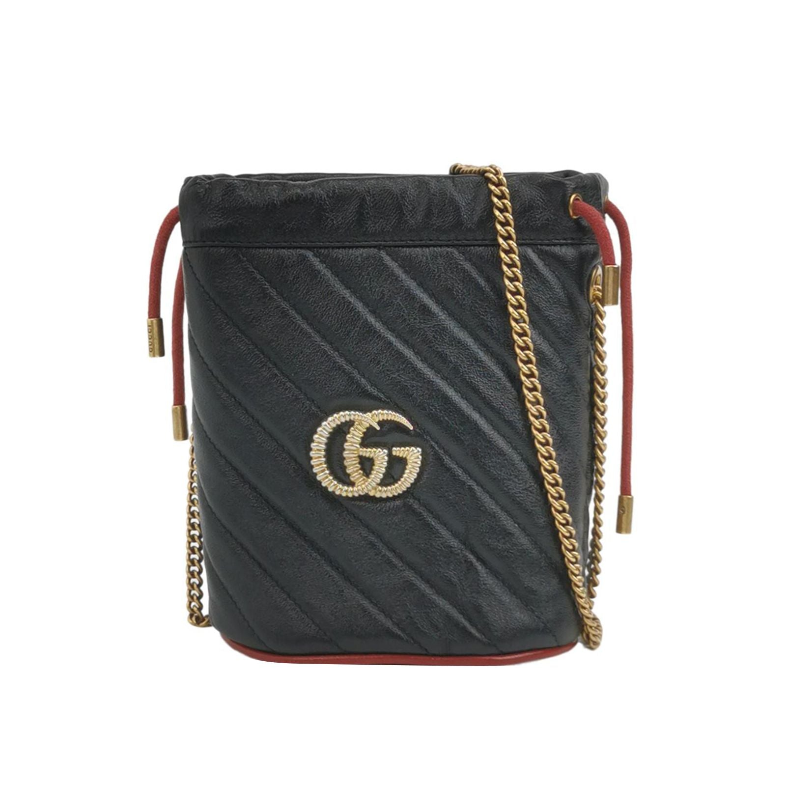 Gucci GG Marmont Mini Leather Bucket Bag with Double G Logo 250210781057232