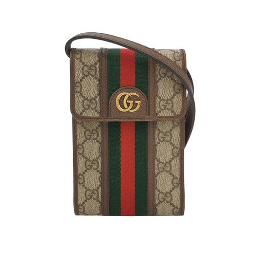 Gucci Ophidia Mini Leather Canvas GG Crossbody Bag 250219781070757