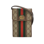 Gucci Ophidia Mini Leather Canvas GG Crossbody Bag 250219781070757